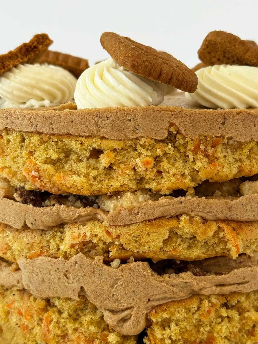 carrot layer cake close-up
