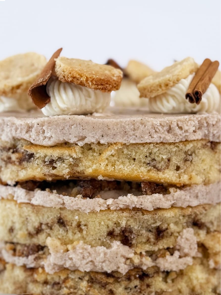 cinnamon layer cake close-up