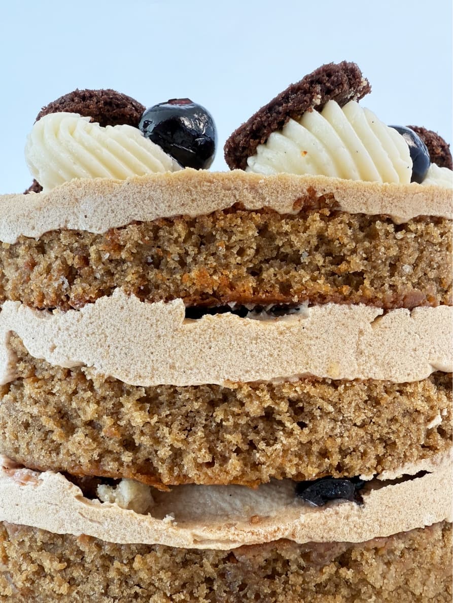 coffee layer cake close-up